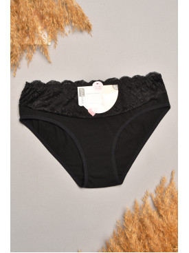 Трусы женские черного цвета с гипюровыми вставками 7882 207821C Трусы женские черного цвета с гипюровыми вставками 7882 207821C
