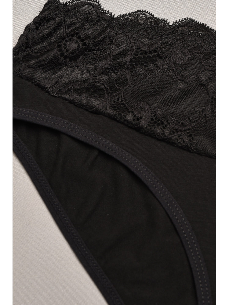 Трусы женские черного цвета с гипюровыми вставками 7882 207821C