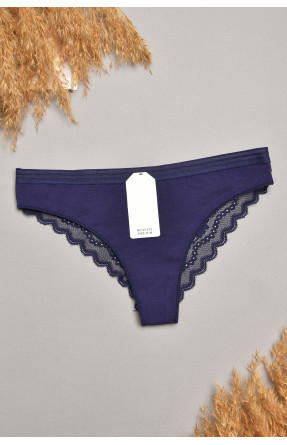 Трусы женские темно-синего цвета с гипюровыми вставками 1275 207822C Трусы женские темно-синего цвета с гипюровыми вставками 1275 207822C
