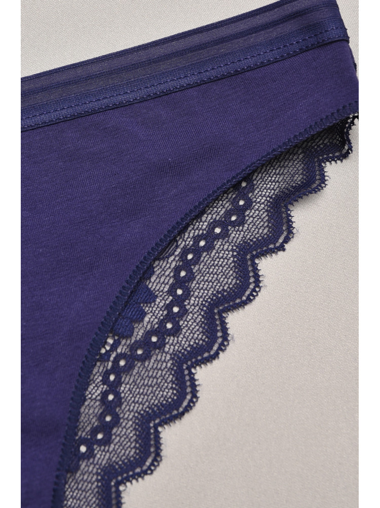 Трусы женские темно-синего цвета с гипюровыми вставками 1275 207822C