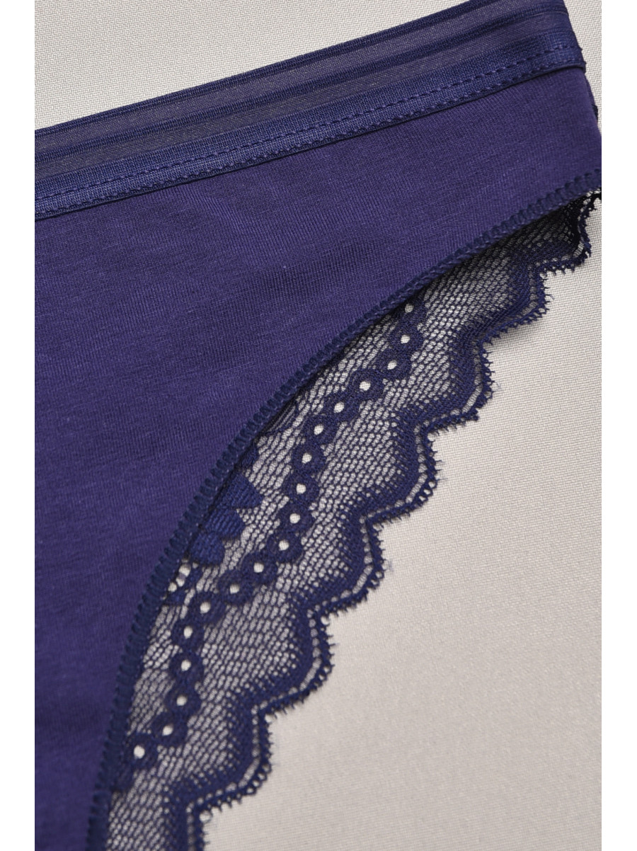 Трусы женские темно-синего цвета с гипюровыми вставками 1275 207822C