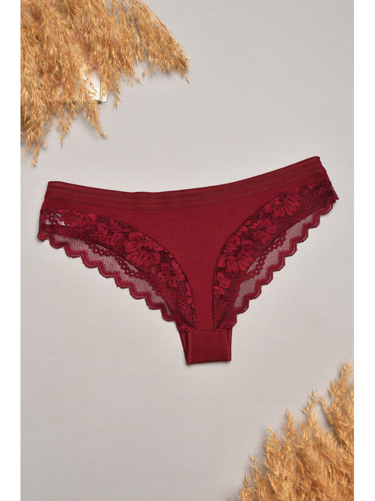 Трусы женские бордового цвета с гипюровыми вставками 1275 207823C