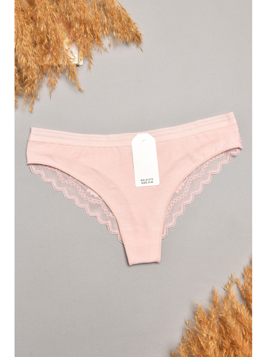 Трусы женские пудрового цвета с гипюровыми вставками 1275 207824C Трусы женские пудрового цвета с гипюровыми вставками 1275 207824C