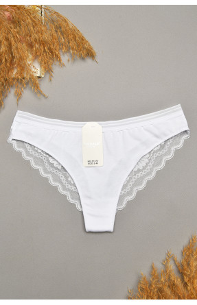 Трусы женские белого цвета с гипюровыми вставками 1275 207825C