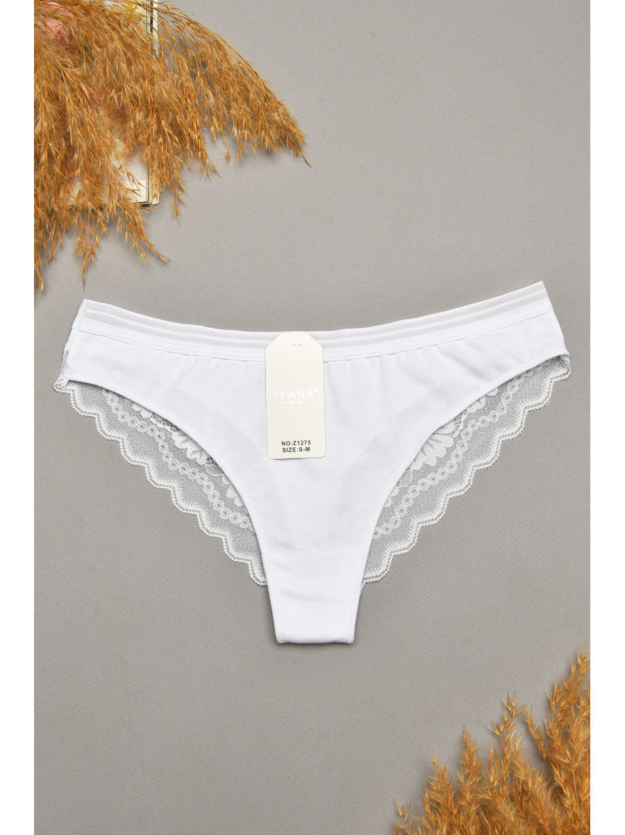 Трусы женские белого цвета с гипюровыми вставками 1275 207825C Трусы женские белого цвета с гипюровыми вставками 1275 207825C