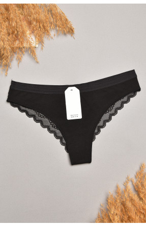 Трусы женские черного цвета с гипюровыми вставками 1275 207826C