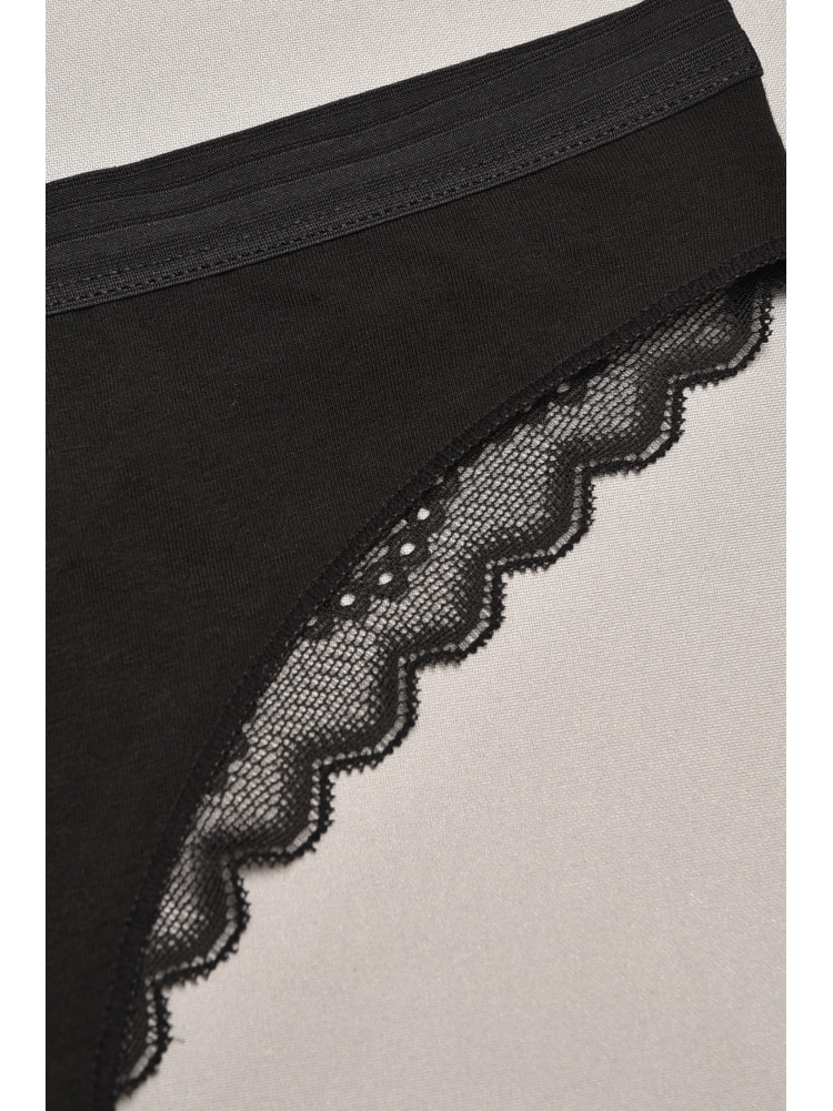 Трусы женские черного цвета с гипюровыми вставками 1275 207826C