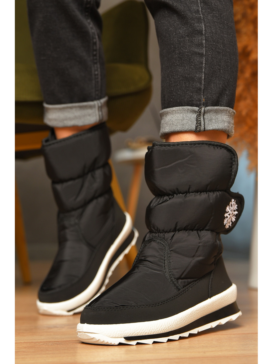 Дутики жіночі на овчині чорного кольору G-112-8 207831C