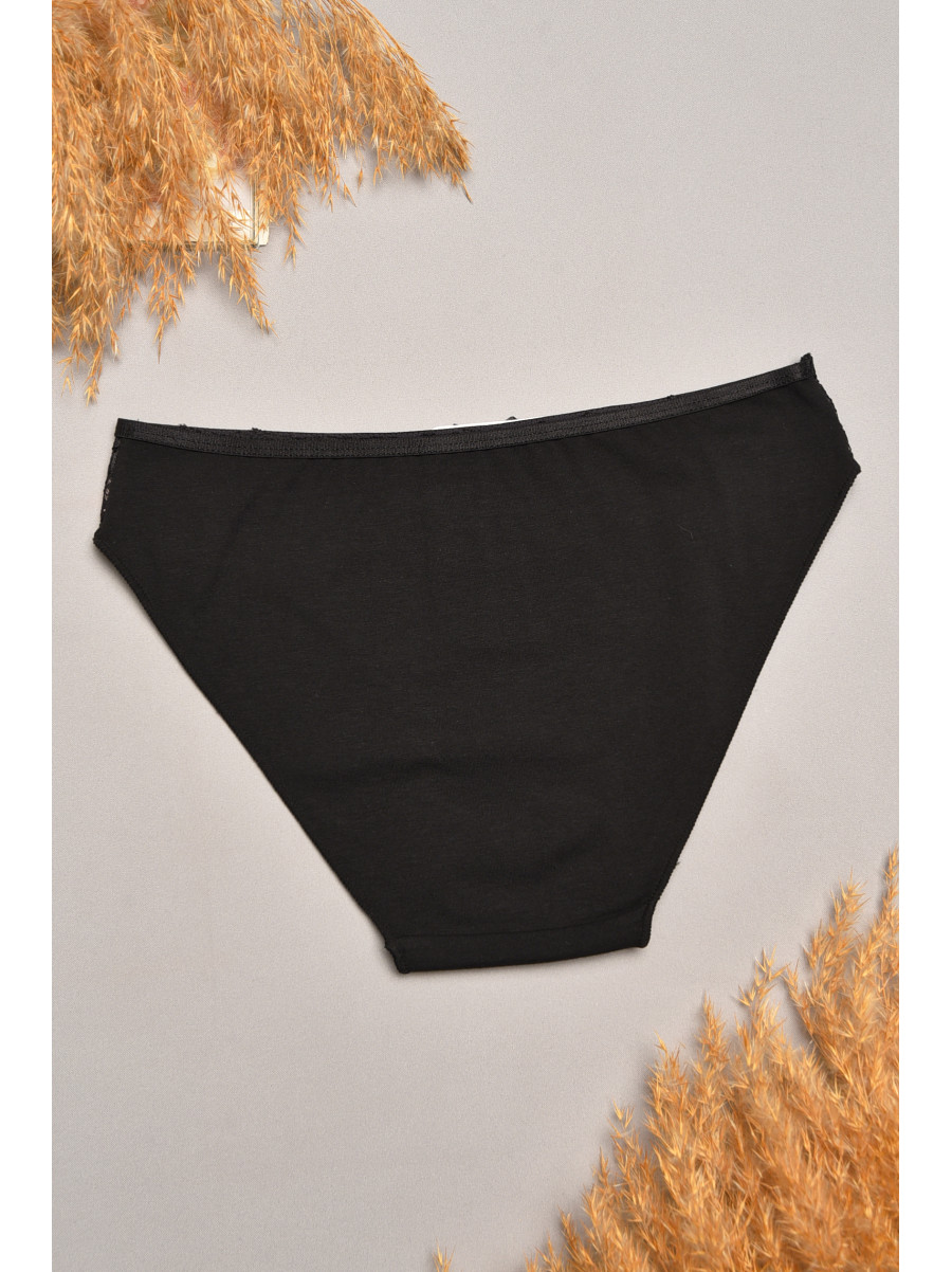 Трусы женские черного цвета с гипюровыми вставками 35212 207838C