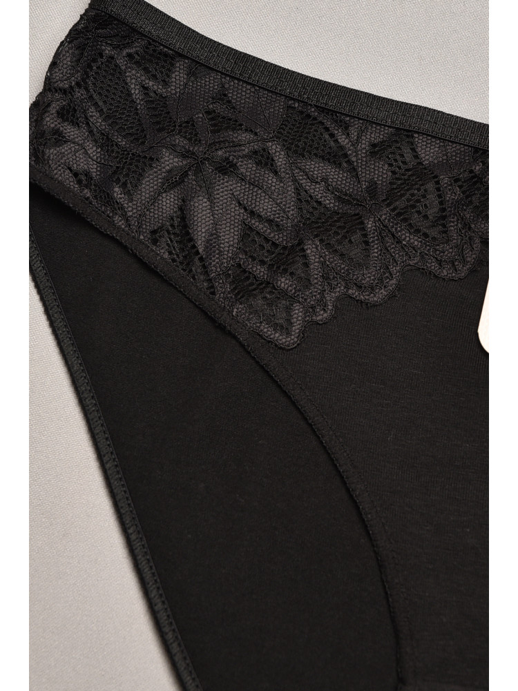 Трусы женские черного цвета с гипюровыми вставками 35212 207838C