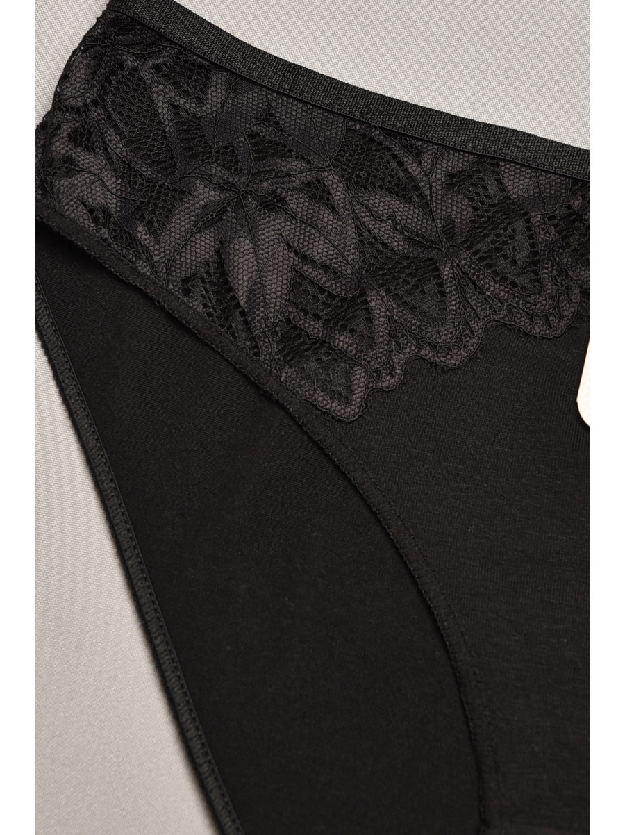 Трусы женские черного цвета с гипюровыми вставками 35212 207838C