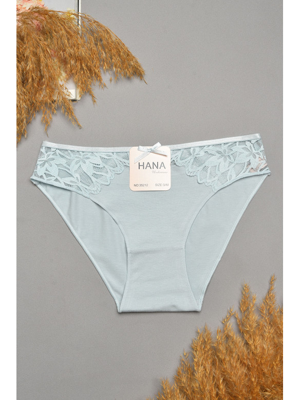 Трусы женские голубого цвета с гипюровыми вставками 35212 207839C