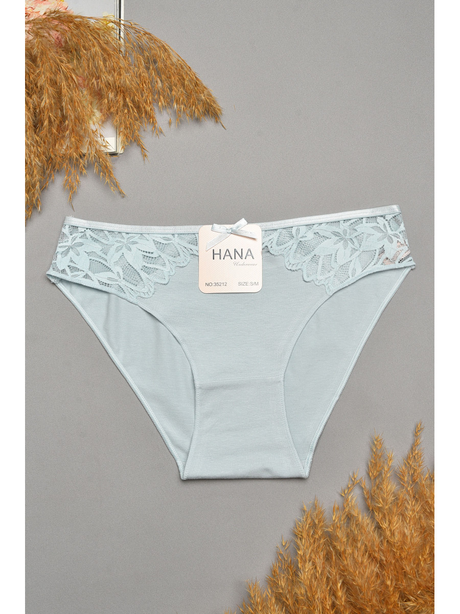 Трусы женские голубого цвета с гипюровыми вставками 35212 207839C