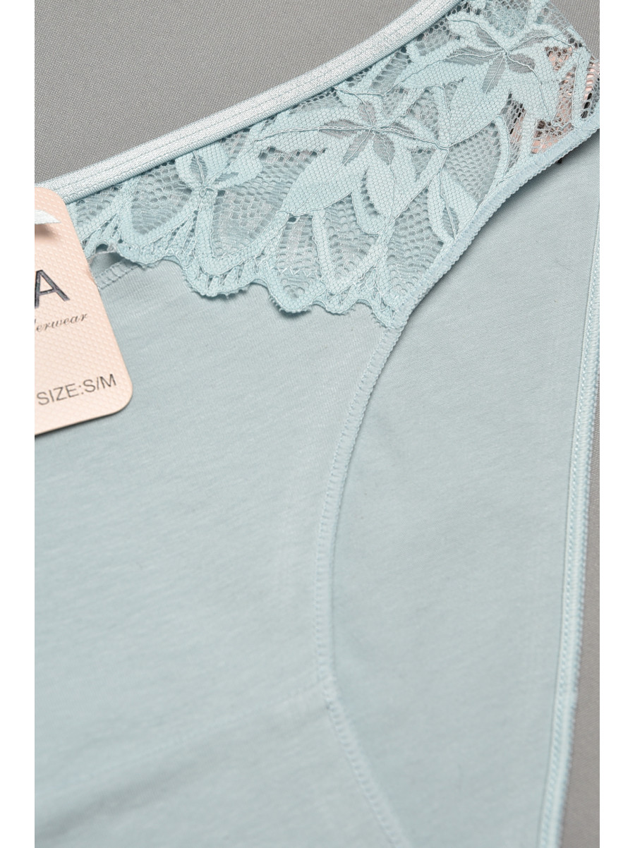 Трусы женские голубого цвета с гипюровыми вставками 35212 207839C