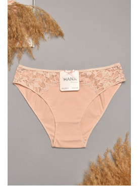 Труси жіночі бежевого кольору з гіпюровими вставками 35212 207841C