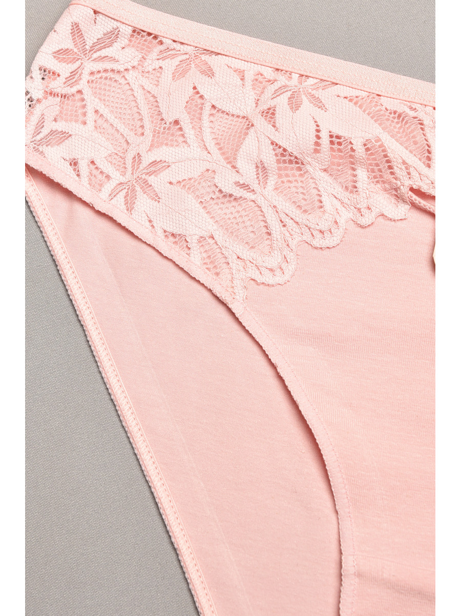 Трусы женские пудрового цвета с гипюровыми вставками 35212 207842C