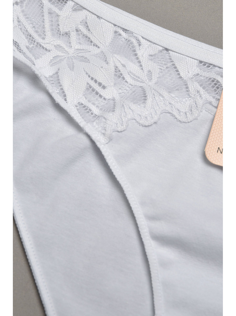 Трусы женские белого цвета с гипюровыми вставками 35212 207843C