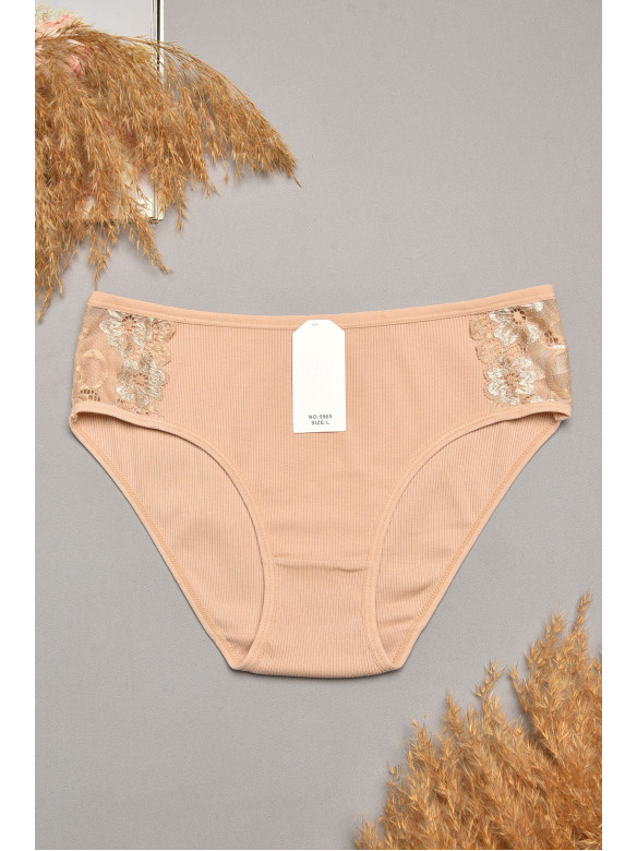 Труси жіночі однотонні бежевого кольору 5965 207849C Труси жіночі однотонні бежевого кольору 5965 207849C
