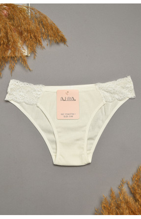 Труси жіночі білого кольору з гіпюровими вставками 40739-1 207851C Труси жіночі білого кольору з гіпюровими вставками 40739-1 207851C