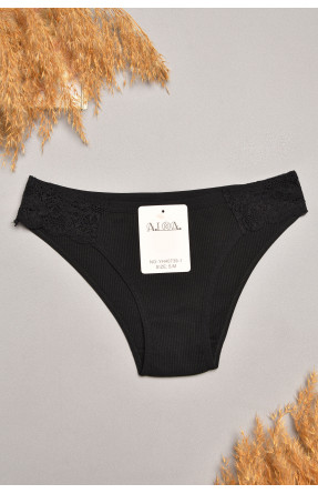 Труси жіночі чорного кольору з гіпюровими вставками 40739-1 207852C Труси жіночі чорного кольору з гіпюровими вставками 40739-1 207852C