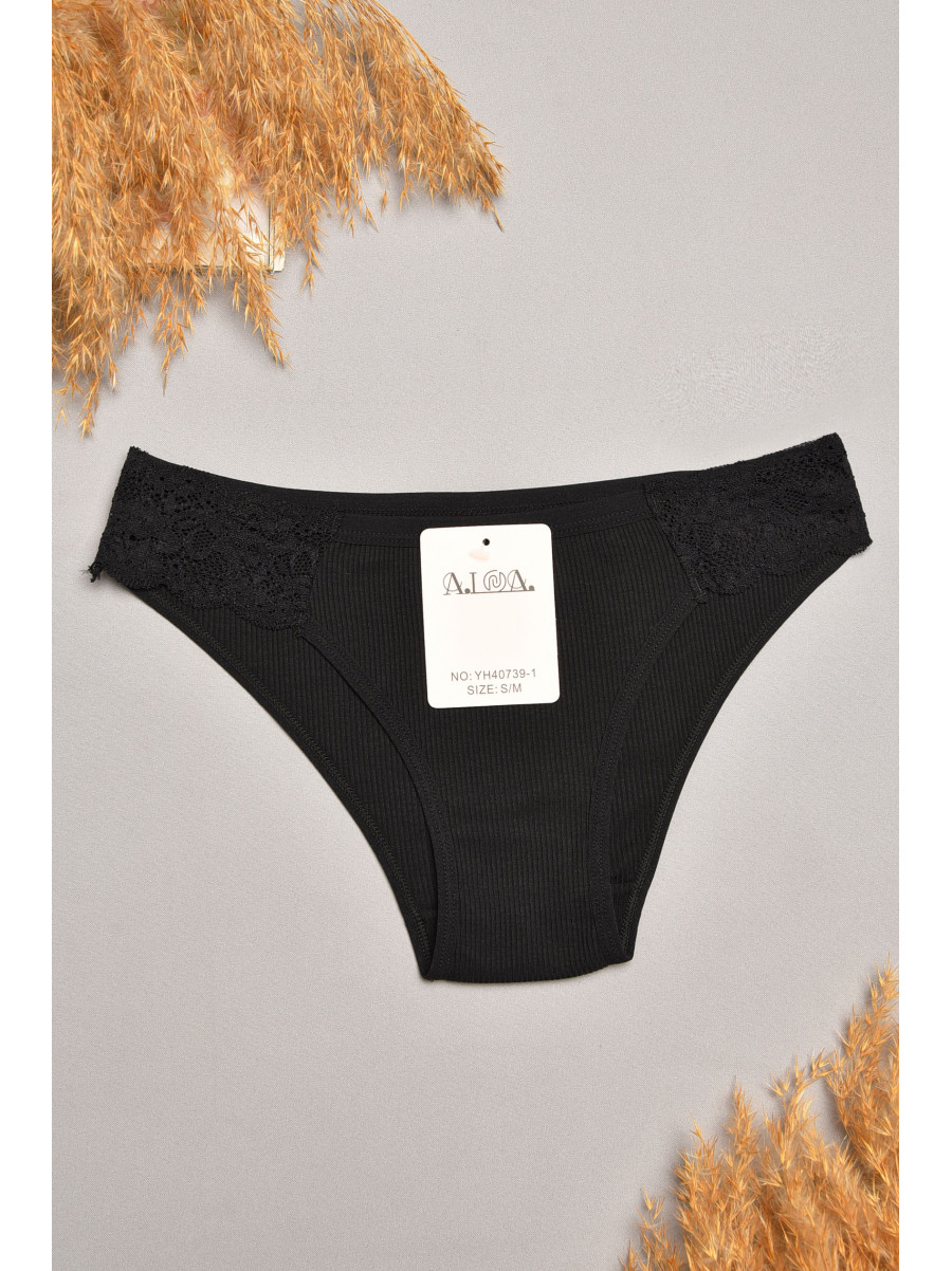 Труси жіночі чорного кольору з гіпюровими вставками 40739-1 207852C Труси жіночі чорного кольору з гіпюровими вставками 40739-1 207852C