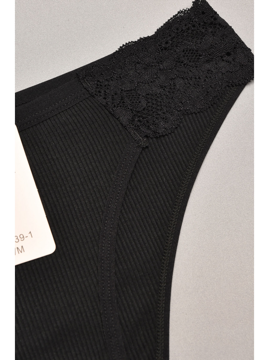 Труси жіночі чорного кольору з гіпюровими вставками 40739-1 207852C Труси жіночі чорного кольору з гіпюровими вставками 40739-1 207852C