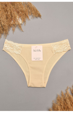 Труси жіночі бежевого кольору з гіпюровими вставками 40739-1 207853C Труси жіночі бежевого кольору з гіпюровими вставками 40739-1 207853C