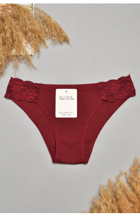 Труси жіночі бордового кольору з гіпюровими вставками 40739-1 207854C Труси жіночі бордового кольору з гіпюровими вставками 40739-1 207854C