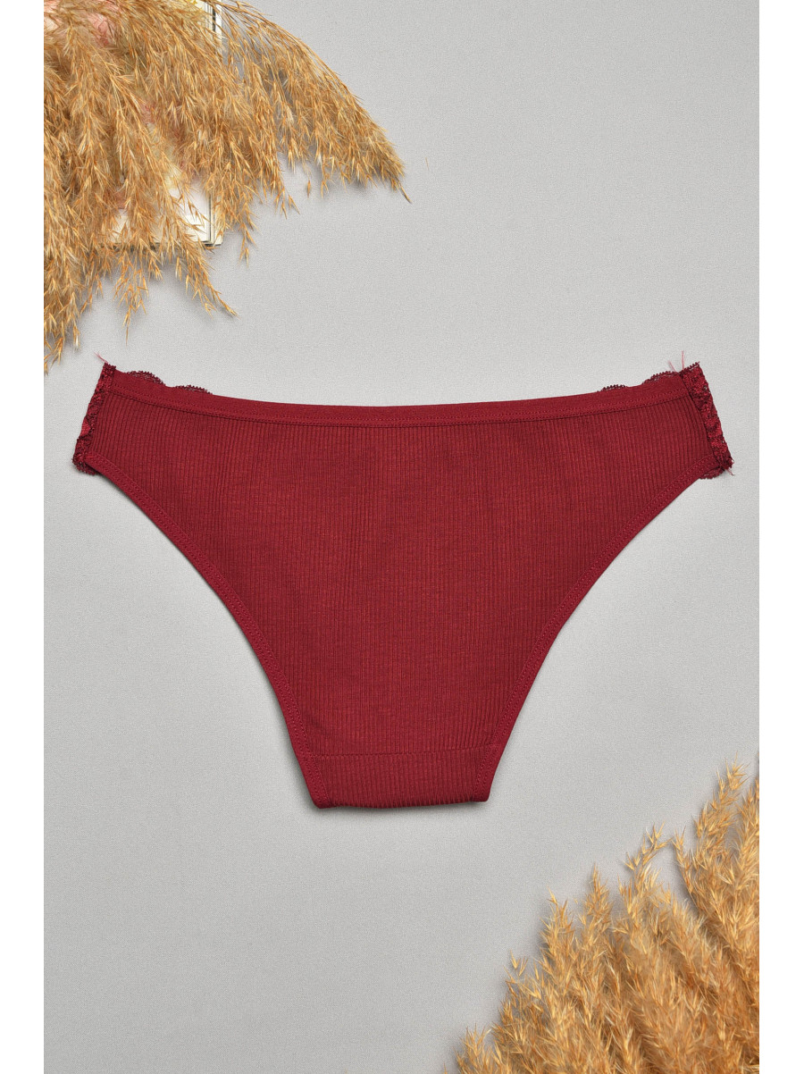 Труси жіночі бордового кольору з гіпюровими вставками 40739-1 207854C Труси жіночі бордового кольору з гіпюровими вставками 40739-1 207854C