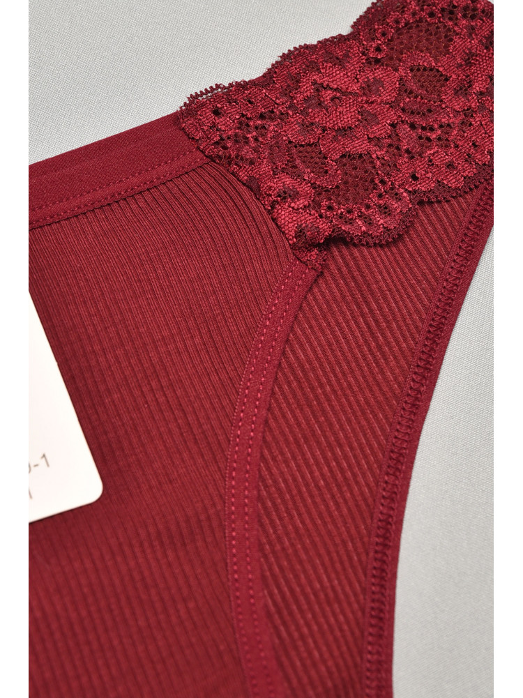 Труси жіночі бордового кольору з гіпюровими вставками 40739-1 207854C Труси жіночі бордового кольору з гіпюровими вставками 40739-1 207854C