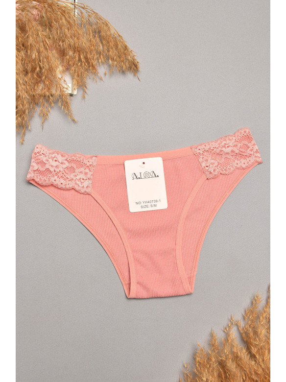 Труси жіночі темно-рожевого кольору з гіпюровими вставками 40739-1 207855C Труси жіночі темно-рожевого кольору з гіпюровими вставками 40739-1 207855C