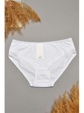 Труси жіночі білого кольору з гіпюровими вставками 8849 207857C