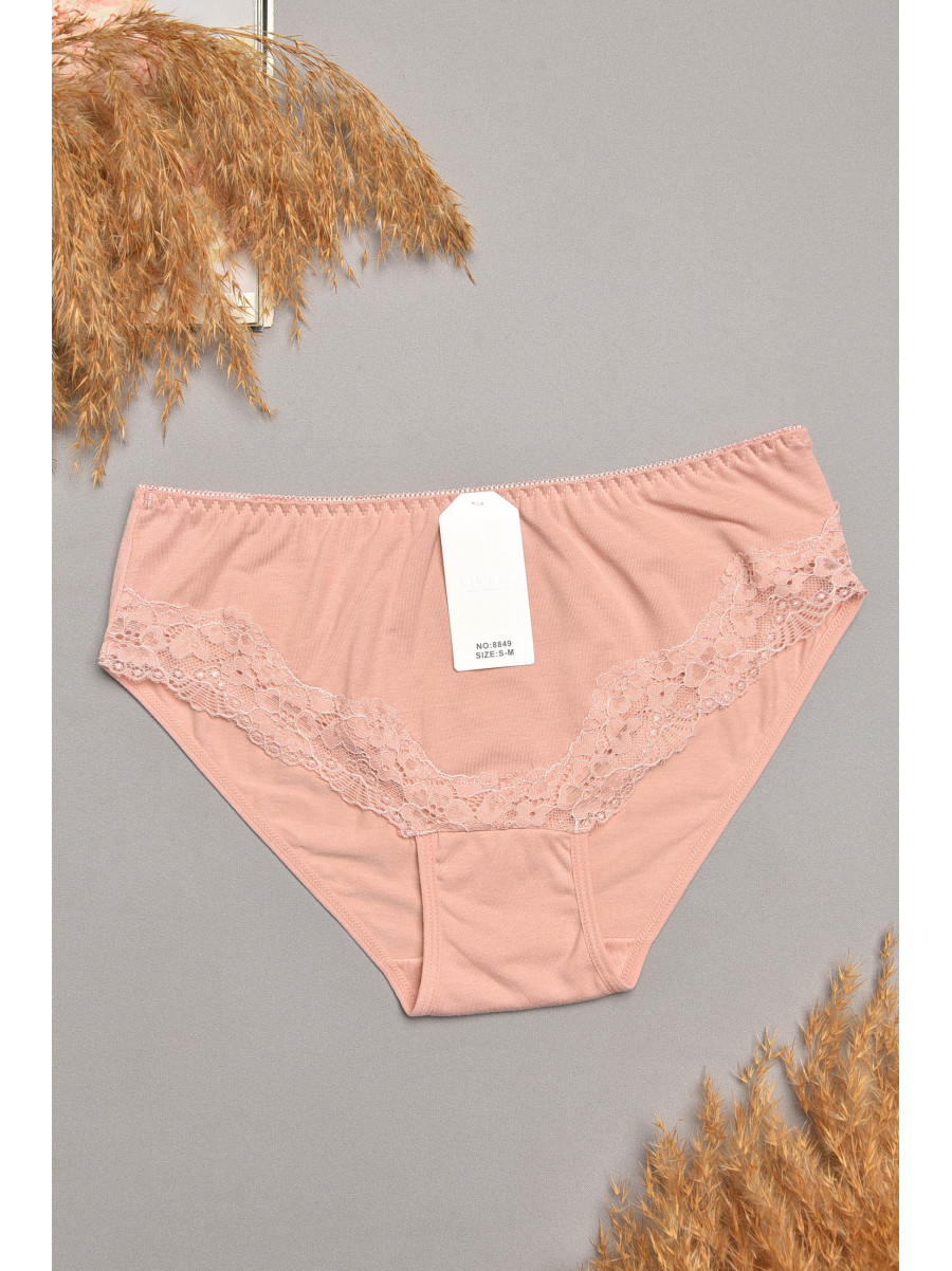 Труси жіночі пудрового кольору з гіпюровими вставками 8849 207858C