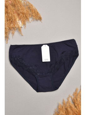 Труси жіночі темно-синього кольору з гіпюровими вставками 8849 207859C