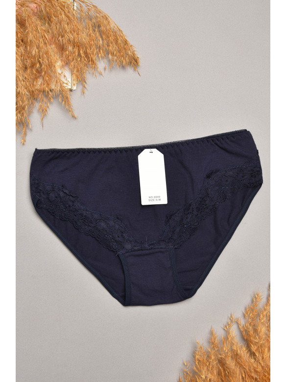 Труси жіночі темно-синього кольору з гіпюровими вставками 8849 207859C