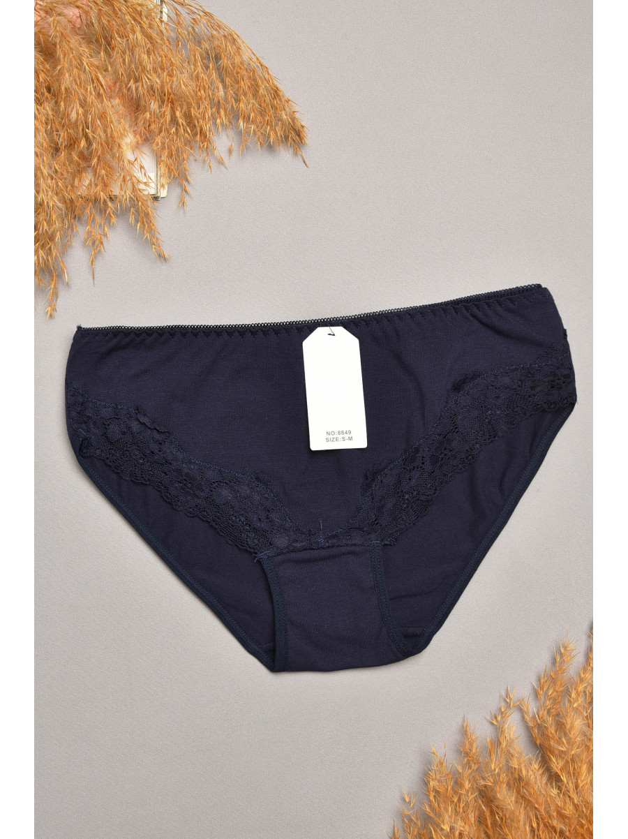 Труси жіночі темно-синього кольору з гіпюровими вставками 8849 207859C