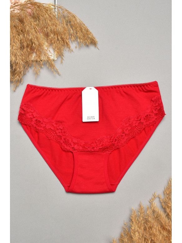 Труси жіночі бордового кольору з гіпюровими вставками 8849 207861C