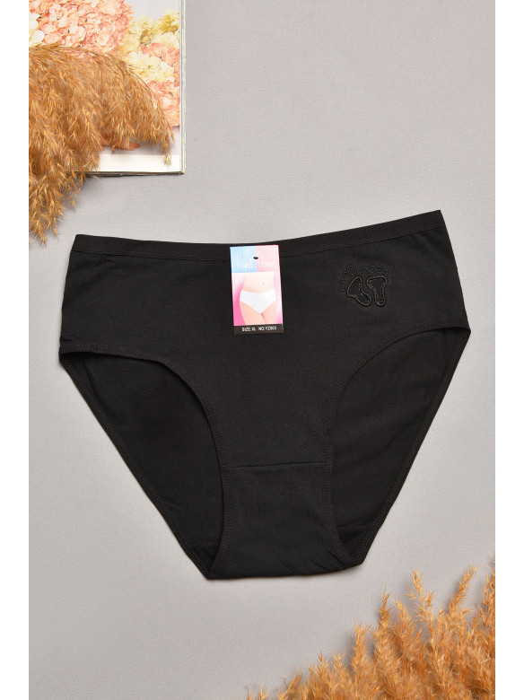 Трусы женские полубатальные чёрного цвета 003 207862C