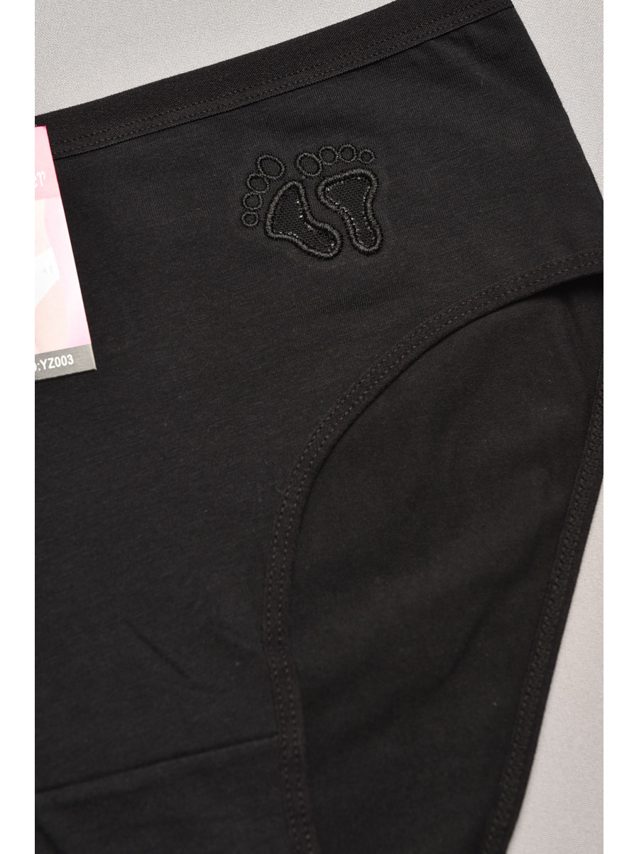 Трусы женские полубатальные чёрного цвета 003 207862C