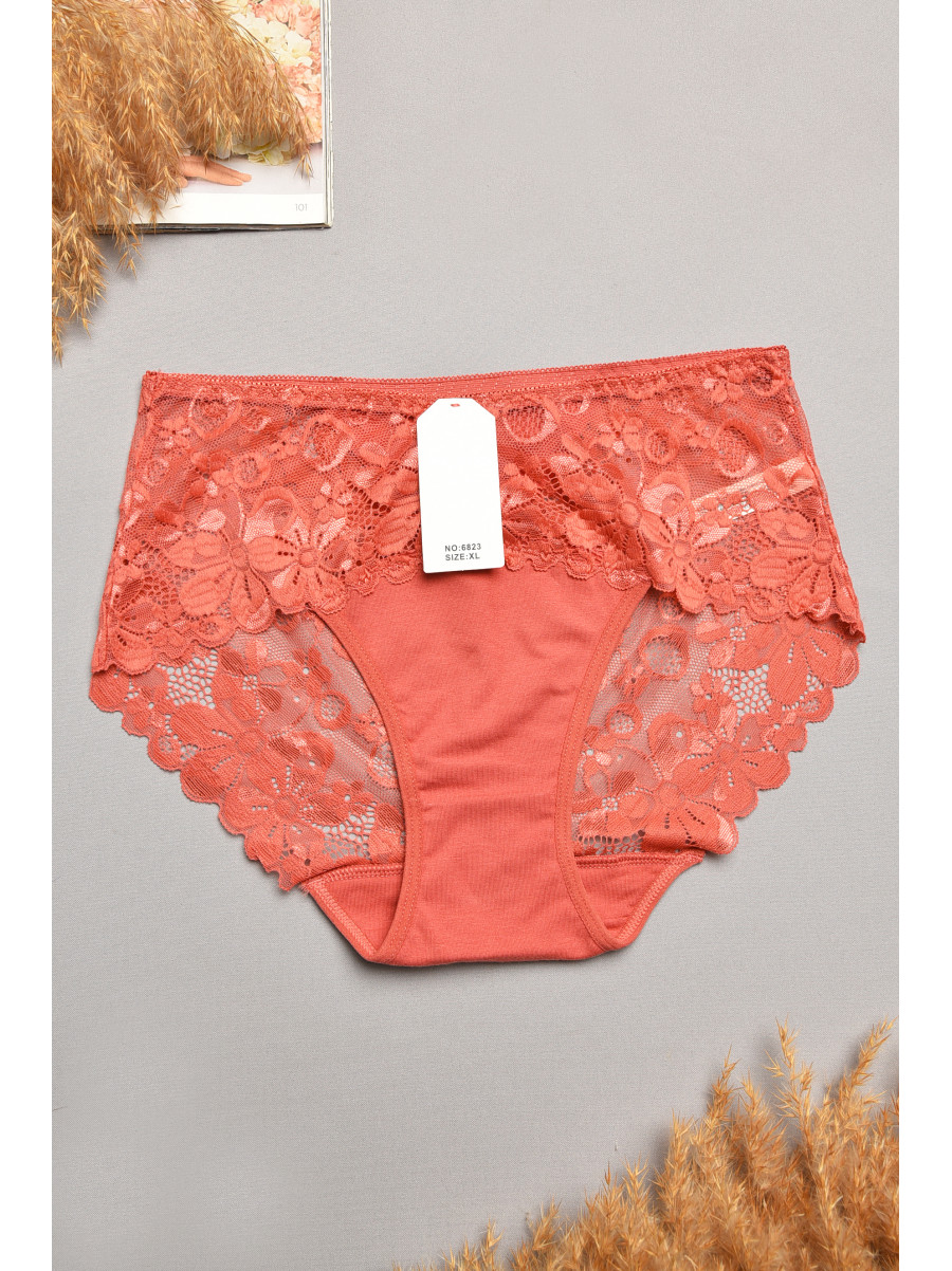 Трусы женские полубатальные терракотового цвета 6823 207865C