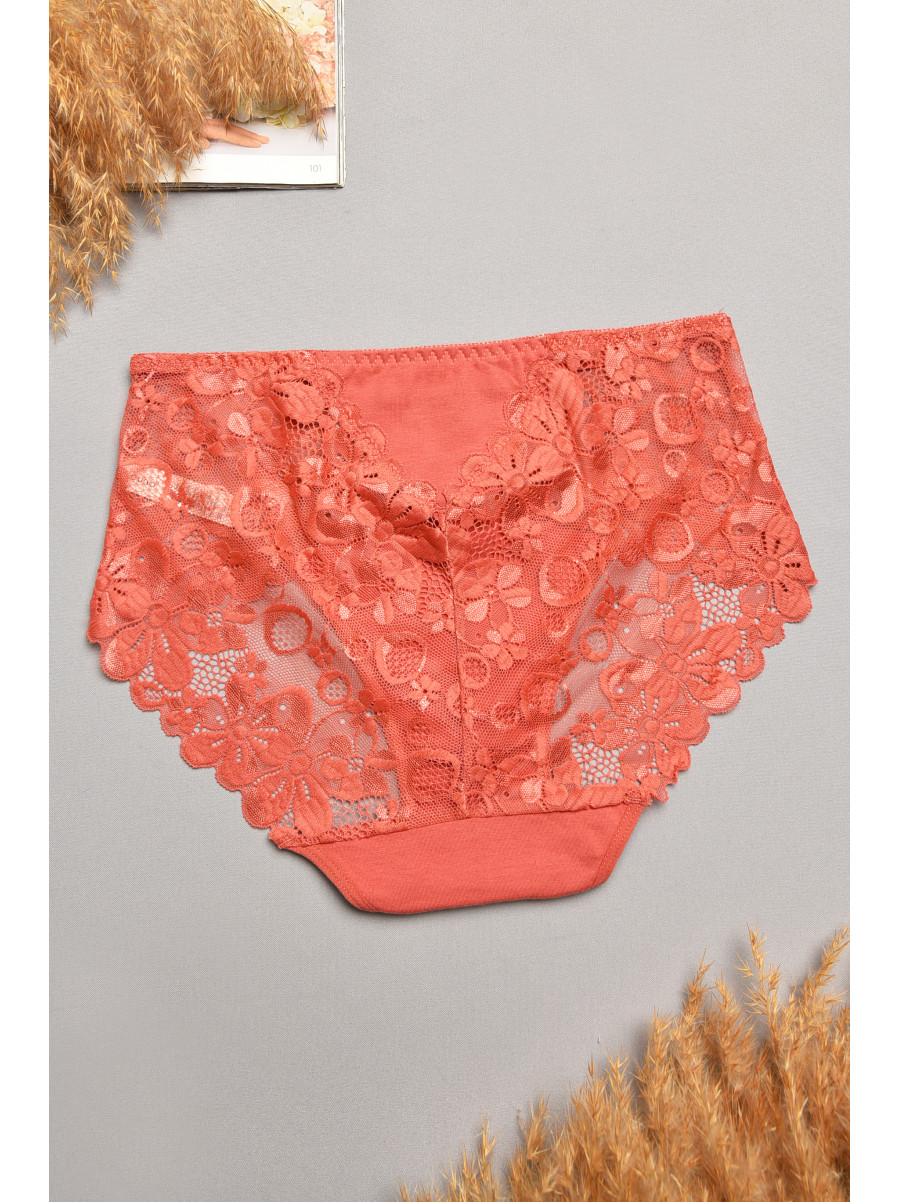 Трусы женские полубатальные терракотового цвета 6823 207865C