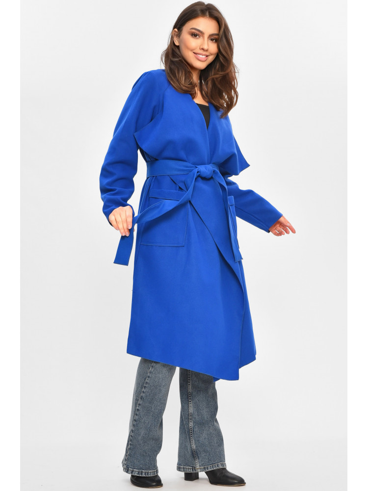 Кардиган-плащ жіночий однотонний синього кольору 8045 207866C