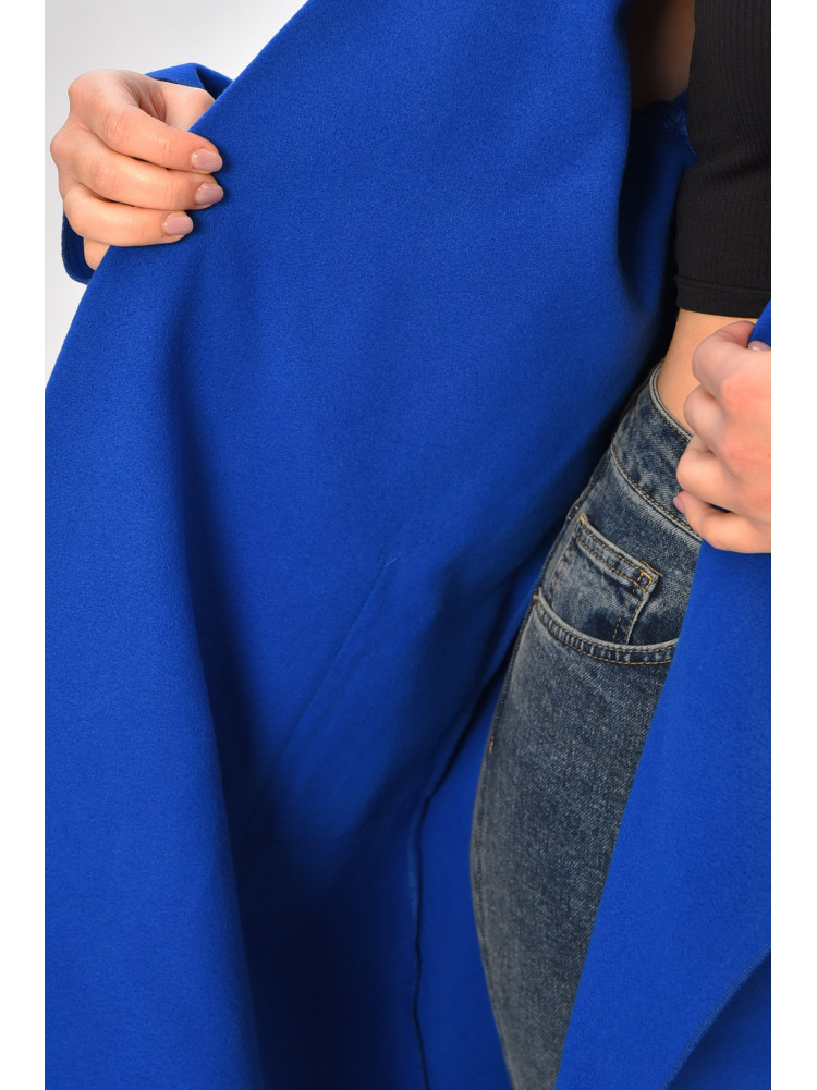 Кардиган-плащ жіночий однотонний синього кольору 8045 207866C