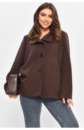 Пальто жіноче демісезонне темно-коричневого кольору 207867C Пальто жіноче демісезонне темно-коричневого кольору 207867C