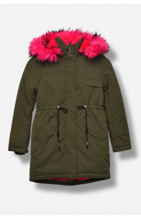 Куртка дитяча для дівчинки єврозима кольору хакі 98008 207868C