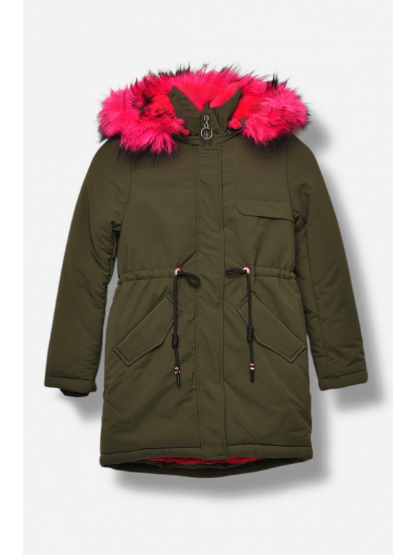 Куртка дитяча для дівчинки єврозима кольору хакі 98008 207868C
