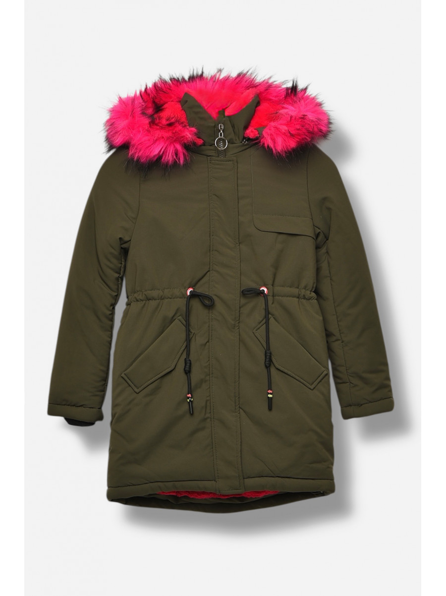 Куртка дитяча для дівчинки єврозима кольору хакі 98008 207868C