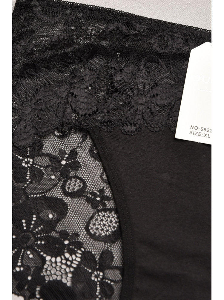 Трусы женские полубатальные черного цвета 6823 207872C
