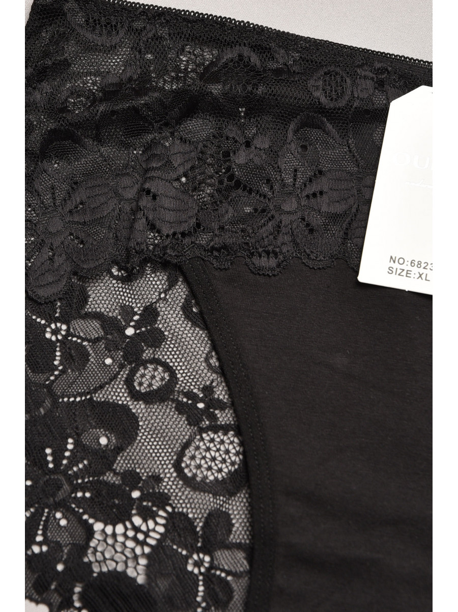 Трусы женские полубатальные черного цвета 6823 207872C