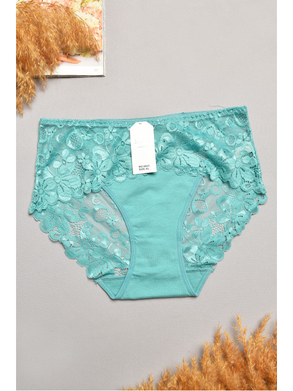 Трусы женские полубатальные зеленого цвета 6823 207873C